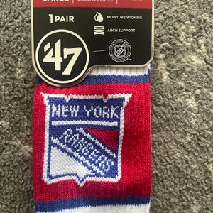 NHL NY Rangers Adult Unisex Large Socks (New)