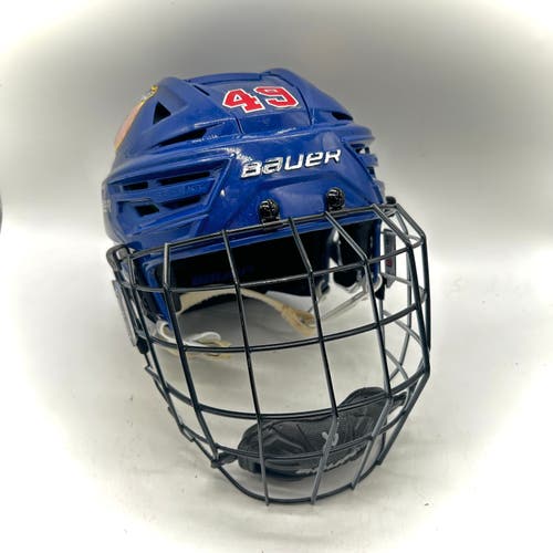Bauer Re-Akt 155 - Team USA National Development Team Program Used Medium Pro Stock Helmet (Blue)