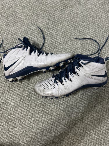 White Unisex Size M 11.0 (W 12.0) Adult Nike Mid Top Huarache Molded Cleats (Used)