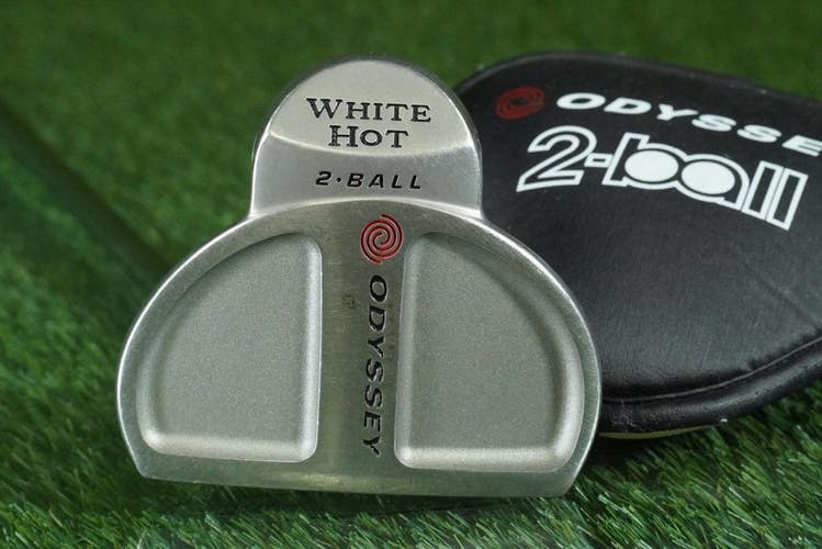 ORIGINAL ODYSSEY WHITE HOT 2-BALL PUTTER 33 STEEL SHAFT RH W/ HEADCOVER ~ WOW!!