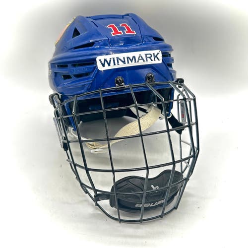 Bauer Re-Akt 155 - Team USA National Development Team Program Used Medium Pro Stock Helmet (Blue)