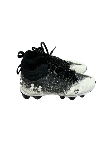 Used Under Armour SPOTLIGHT FRANCHISE Adult FB Cleats Black And White Senior 8 11692-S000139280