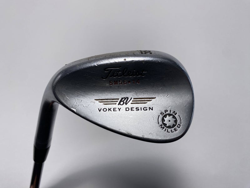 Titleist Vokey Spin Milled CC Chrome Sand Wedge SW 56* 14 Wedge Steel Mens LH