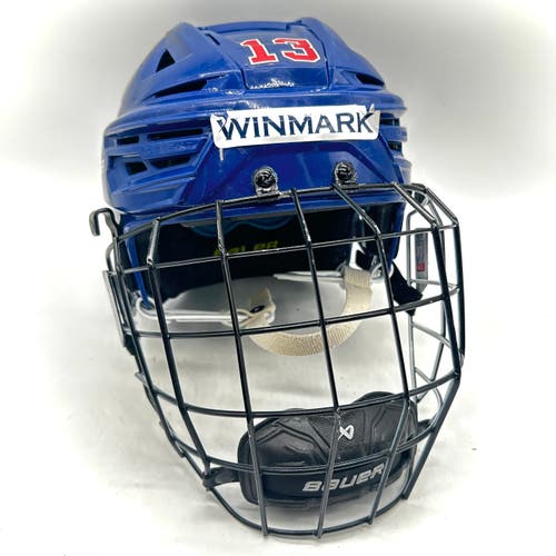 Bauer Re-Akt 150 - Team USA National Development Team Program Used Medium Pro Stock Helmet (Blue)
