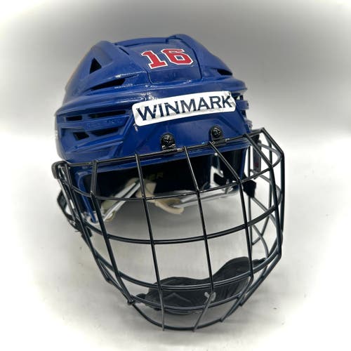 Bauer Re-Akt 150 - Team USA National Development Team Program Used Medium Pro Stock Helmet (Blue)