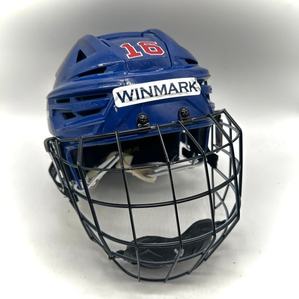 Bauer Re-Akt 150 - Team USA National Development Team Program Used Medium Pro Stock Helmet (Blue)