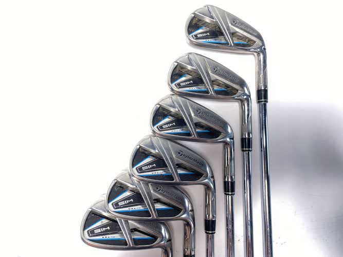 TaylorMade SIM MAX Iron Set 5-PW KBS Max 85g Stiff Steel Mens RH