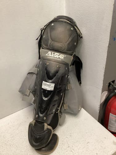 Used All-Star LGADV1216 Catchers Leg Guards Black And Grey Intermed 11443-S000196332
