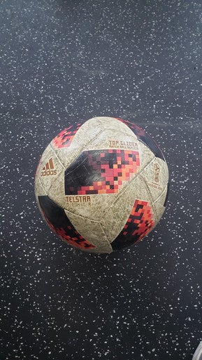 Used Adidas TELSTAR ME4TA All Size Soccer Ball Gun Metal And Coral 5 11849-S000030088