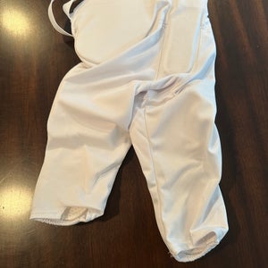 White Men's Small Youth Schutt Poly Knit All-In-One pants with pads Game Pants (New)