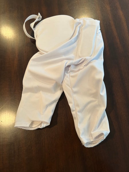 White Men's Small Youth Schutt Poly Knit All-In-One pants with pads Game Pants (New)