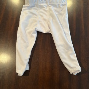 White Men's Small Youth Schutt Poly Knit All-In-One pants with pads Game Pants (New)