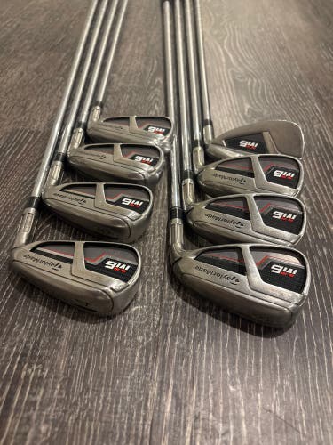Men's TaylorMade M6 Right Handed Iron Set Stiff Flex (8 Clubs) #4 - #9, PW, GW Steel Shaft (Used)
