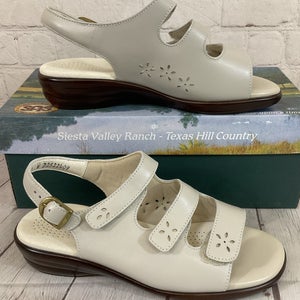 SAS 2170-002 Women's QUATRO Leather Slingback Sandals Bone White US 7 W
