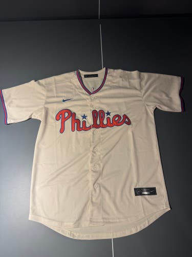 Men's Phillies #11 Jimmy Rollins Cream Stitched Jersey (New)
