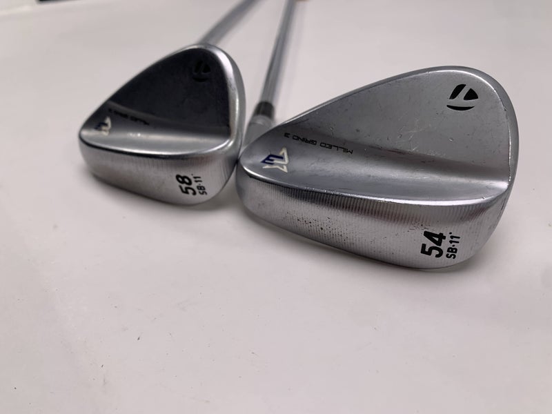 TaylorMade Milled Grind 3 Raw Chrome Set 54* 11 | 58* 11 DG S200 Tour Stiff RH