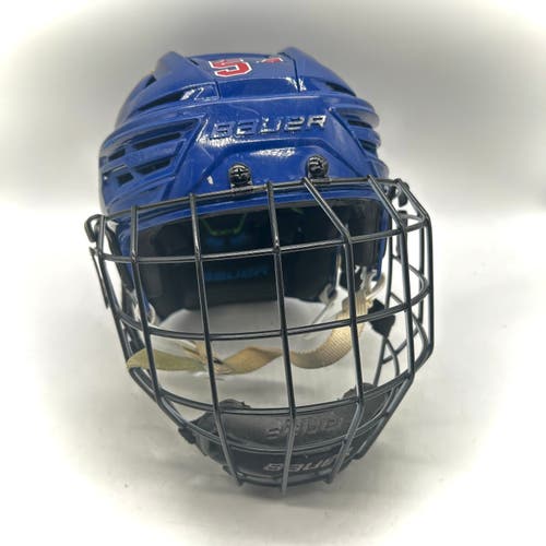 Bauer Re-Akt 155 - Team USA National Development Team Program Used Medium Pro Stock Helmet (Blue)
