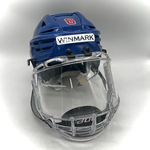 Bauer Re-Akt 150 - Team USA National Development Team Program Used Medium Pro Stock Helmet (Blue)