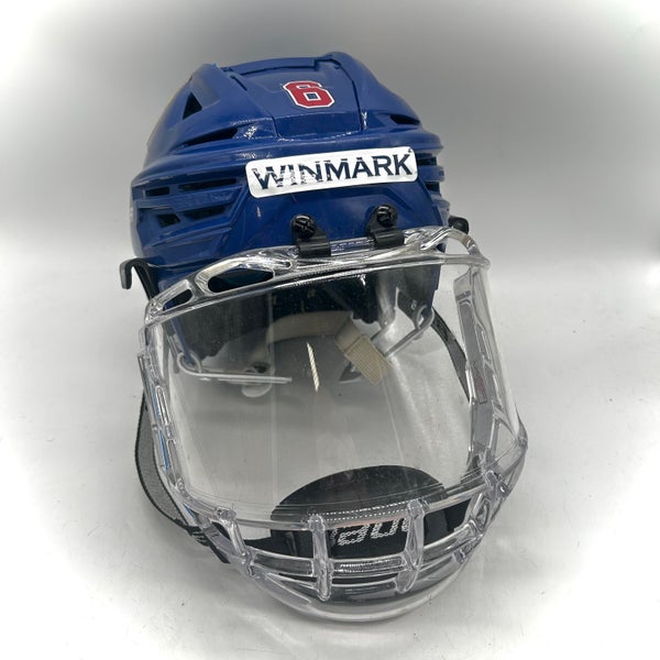 Bauer Re-Akt 150 - Team USA National Development Team Program Used Medium Pro Stock Helmet (Blue)