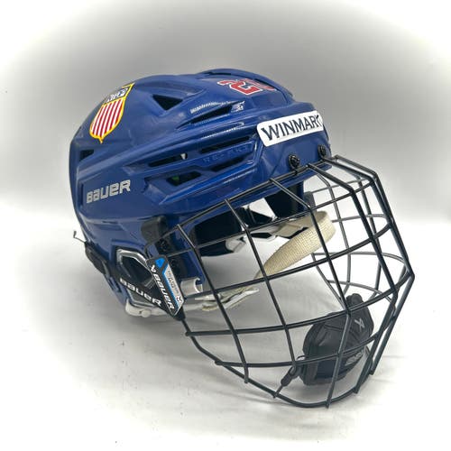 Bauer Re-Akt 155 - Team USA National Development Team Program Used Medium Pro Stock Helmet (Blue)