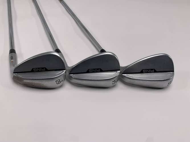Ping s159 Chrome Wedge Set 50* 12 54* 12 60* 10 Orange Dot 2* Flat DG Mens RH