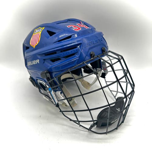 Bauer Re-Akt 155 - Team USA National Development Team Program Used Medium Pro Stock Helmet (Blue)