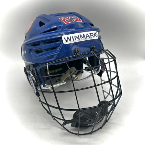 Bauer Re-Akt 150 - Team USA National Development Team Program Used Medium Pro Stock Helmet (Blue)