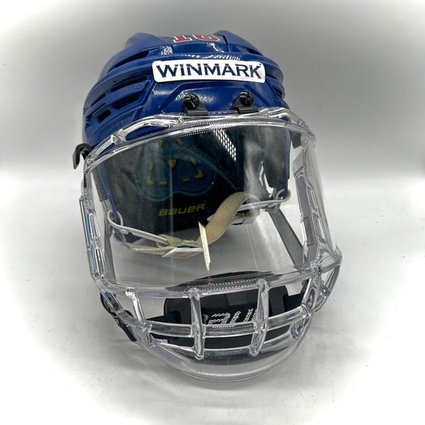 Bauer Re-Akt 150 - Team USA National Development Team Program Used Medium Pro Stock Helmet (Blue)