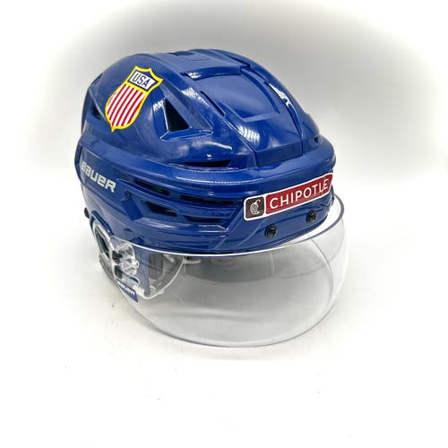 Bauer Re-Akt 155 - Team USA National Development Team Program Used Medium Pro Stock Helmet (Blue)