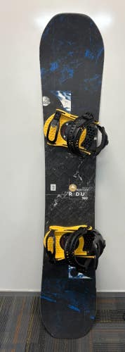 Burton Radius 160cm Twin-Tip All-Mountain Snowboard Burton Bindings Large CLEAN