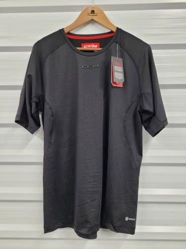 CCM Short Sleeve Training Tee Black Size Senior Large