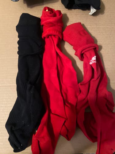 Red And Black Adult Unisex Large/Extra Large Adidas Socks (Used)