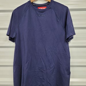 NEW! CCM Short Sleeve Training Tee Navy Blue Size Senior XL