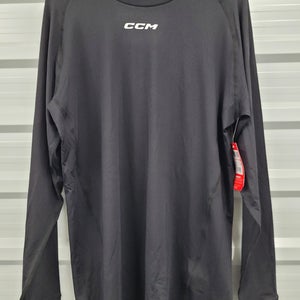 NEW! CCM Black X-Large Long Sleeves Shirt Compression