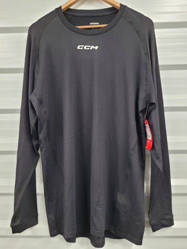NEW! CCM Black X-Large Long Sleeves Shirt Compression