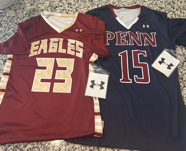 Under Armour Penn & Boston College BC womens lacrosse jerseys NEW M medium