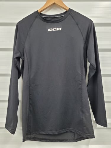NEW! CCM Black Long Sleeves Shirt Compression Size Men's Senior Large