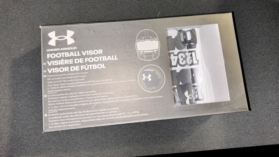 New Under Armour helmet visor adult size grey black
