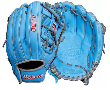 NEW Wilson A500 BB/SB Glove RH Throw Carolina Blue 11" 11851-S000035500