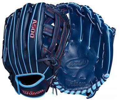 NEW Wilson A500 BB/SB Glove RH Throw Navy Blue 12" 11851-S000035499