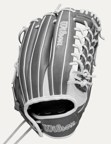 NEW Wilson A1000 T125 RH Throw Fastpitch Gloves Grey 12 1/2" 11851-S000035515