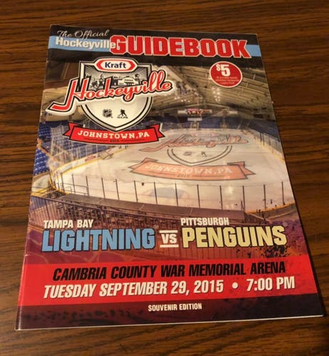 2015 NHL Hockeyville Game Pittsburgh Penguins vs Tampa Bay Lightning Program