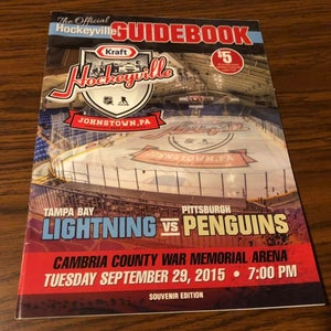 2015 NHL Hockeyville Game Pittsburgh Penguins vs Tampa Bay Lightning Program