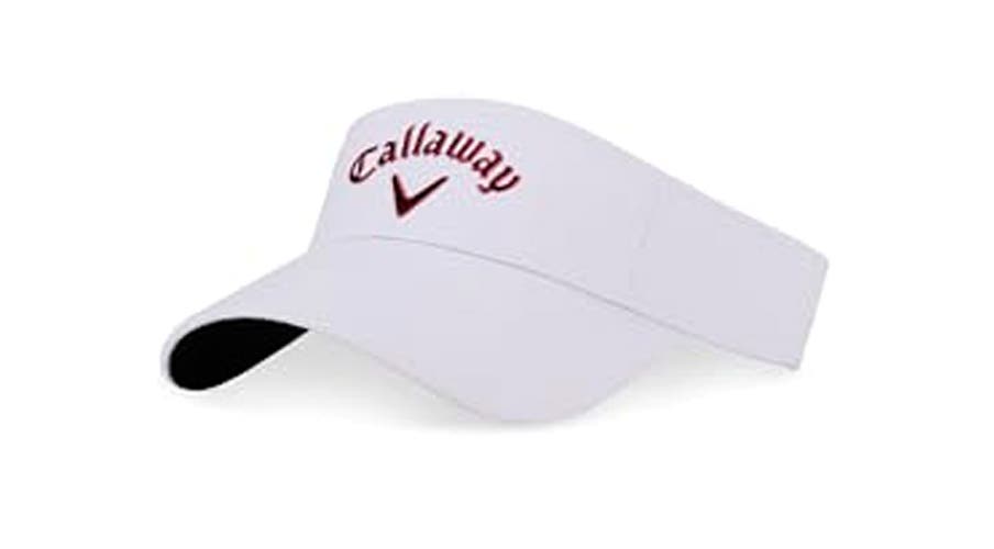 NEW 2025 Callaway Golf Liquid Metal White/Cardinal Adjustable Golf Visor/Hat/Cap