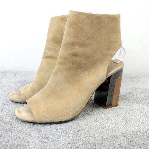 Vince Camuto Boots Womens Size 9 Ankle Bootie Leather Zip Tan Kensli Cut Out