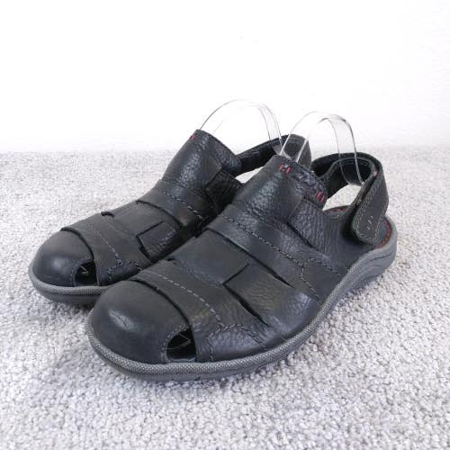 Clarks Hapsford Cove Fisherman Sandals Mens Size 8 Shoes 68086 Black Leather