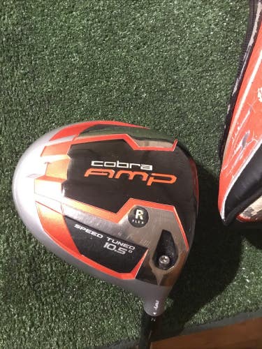 Cobra Amp Speed Tuned 10.5* Driver Regular Aldila RIP 50g Graphite Shaft 45.25