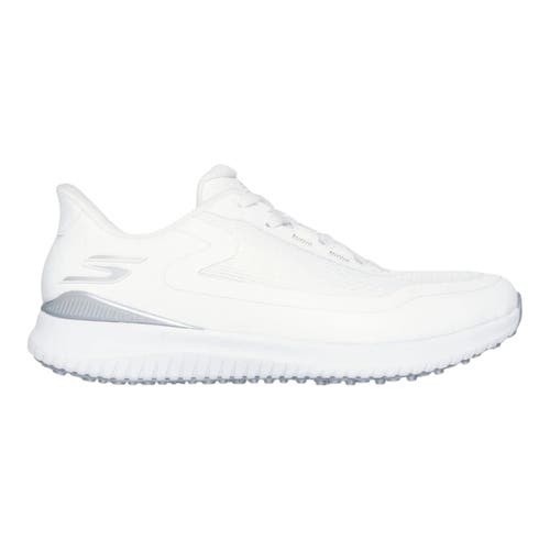 SKECHERS WOMENS SLIP INS GO GOLF FLIGHT WHITE/SILVER