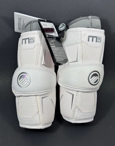 Maverik M5 White Lacrosse Arm Pads Size: Large