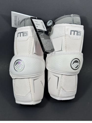 Maverik M5 White Lacrosse Arm Pads Size: Medium